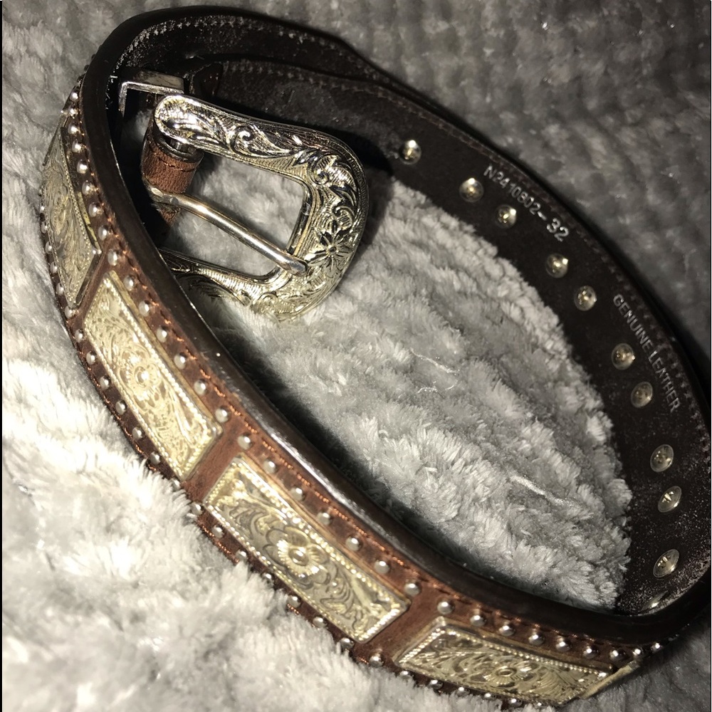 Brown leather belt